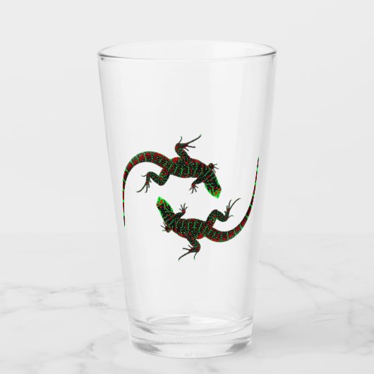 Yin Yang Lizards Glas (Vorderseite)