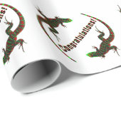 Yin Yang Lizards Herzlichen Glückwunsch Geschenkpapier (Rolleneckpunkt)