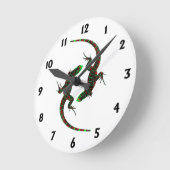 Yin Yang Lizards Runde Wanduhr (Winkel)