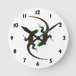 Yin Yang Lizards Runde Wanduhr