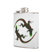 Yin Yang Lizards Silver Flachmann (Links)