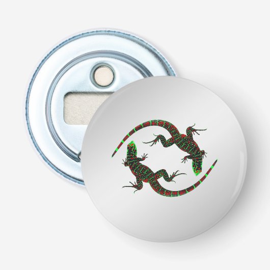 Yin Yang Lizards Silver Flaschenöffner (Vorderseite)