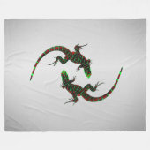 Yin Yang Lizards Silver Fleecedecke (Vorderseite (Horizontal))