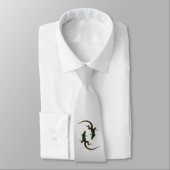 Yin Yang Lizards Silver Krawatte (Gebunden)