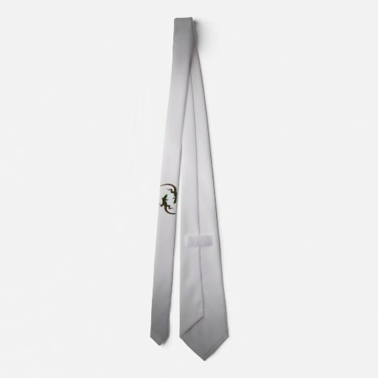 Yin Yang Lizards Silver Krawatte (Rückseite)