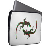 Yin Yang Lizards Silver Laptopschutzhülle (Vorne Rechts)