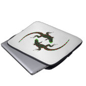 Yin Yang Lizards Silver Laptopschutzhülle (Vorne Knopf)