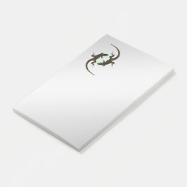 Yin Yang Lizards Silver Post-it Klebezettel