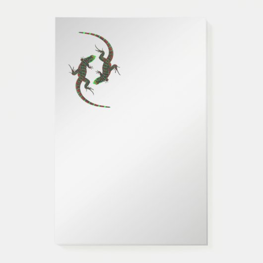Yin Yang Lizards Silver Post-it Klebezettel (Vorderseite)