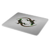Yin Yang Lizards Silver Schneidebrett (Ecke)