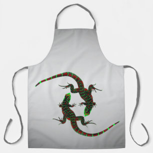Yin Yang Lizards Silver Schürze