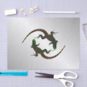 Yin Yang Lizards Silver Seidenpapier (Handwerk)