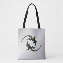 Yin Yang Lizards Silver Tasche