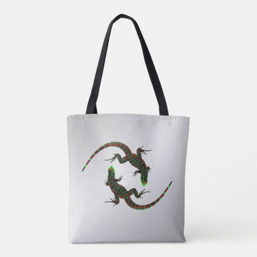 Yin Yang Lizards Silver Tasche (Rückseite)