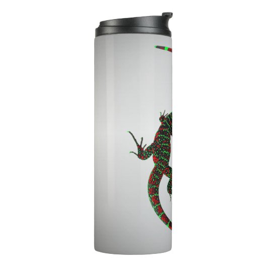 Yin Yang Lizards Silver Thermosbecher (Nach links gedreht)