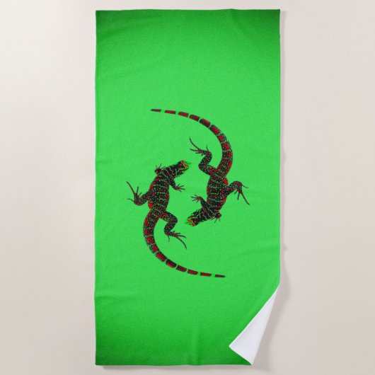 Yin Yang Lizards Strandtuch (Vorderseite)