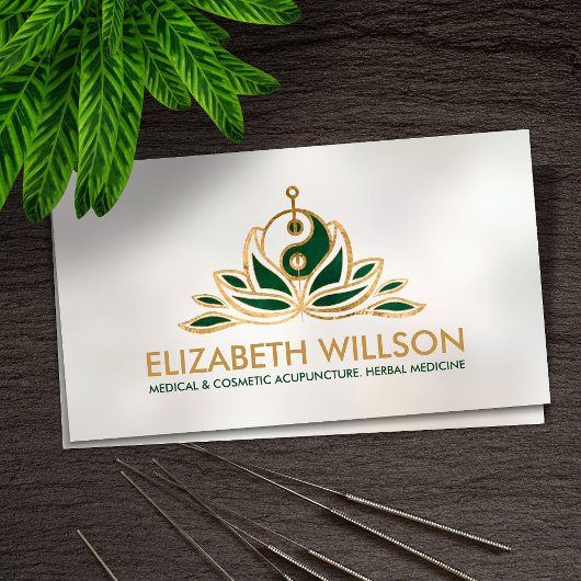 Yin Yang Lotus Acupuncture Needle Visitenkarte