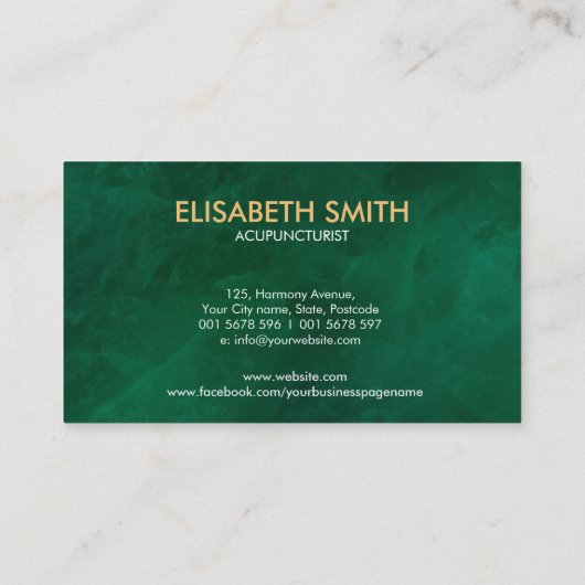 Yin Yang Lotus Acupuncture Needle Visitenkarte (Rückseite)