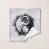 Yin Yang - Lotus-Blume Badhandtuch Set (Waschlappen)