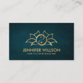 Yin Yang Lotus Blume - Gold Kontur Visitenkarte (Vorderseite)