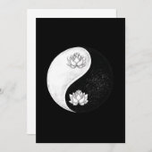 Yin Yang Lotus Blume Harmonie Schwarz-Weiß-Geschen Einladung (Vorne/Hinten)