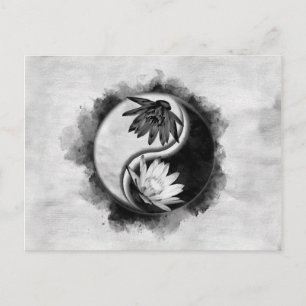 Yin Yang - Lotus-Blume Postkarte