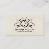 Yin Yang Lotus Blume - Schwarze Kontur Visitenkarte (Vorderseite)