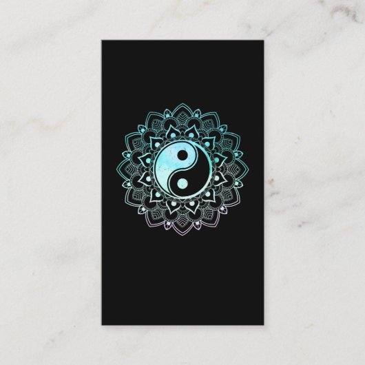 Yin Yang Lotus Mandala Spiritual Reiki Master Visitenkarte (Vorderseite)