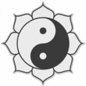 Yin Yang Lotus transparent Aufkleber (Vorderseite)