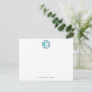 Yin Yang Lotusblumen-Mandala Personalisierter Name Mitteilungskarte