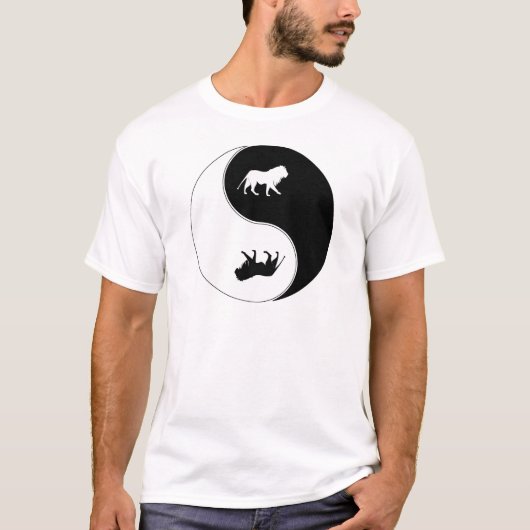 Yin Yang Löwe T-Shirt (Vorderseite)