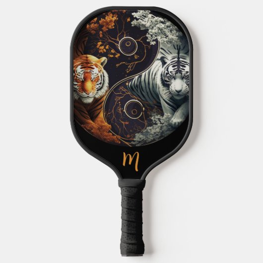 Yin Yang Lucky Tigers Pickleball Schläger (Vorderseite)