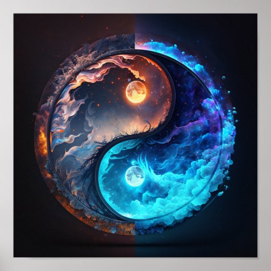 Yin Yang Magic Design Spiritual Feng Shui Poster (Vorne)
