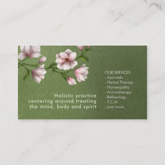 Yin Yang Magnolia Blossom Tree Visitenkarte (Rückseite)