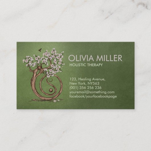 Yin Yang Magnolia Blossom Tree Visitenkarte (Vorderseite)