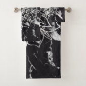 Yin Yang Mandala auf Marmor #1 Badhandtuch Set (Insitu)