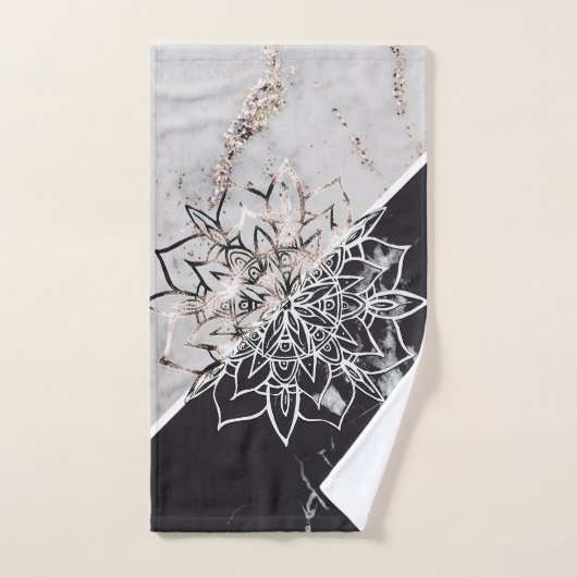 Yin Yang Mandala auf Marmor #1 Badhandtuch Set (Handtuch)