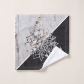 Yin Yang Mandala auf Marmor #1 Badhandtuch Set (Waschlappen)