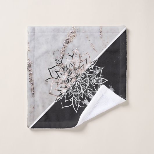 Yin Yang Mandala auf Marmor #1 Badhandtuch Set (Waschlappen)