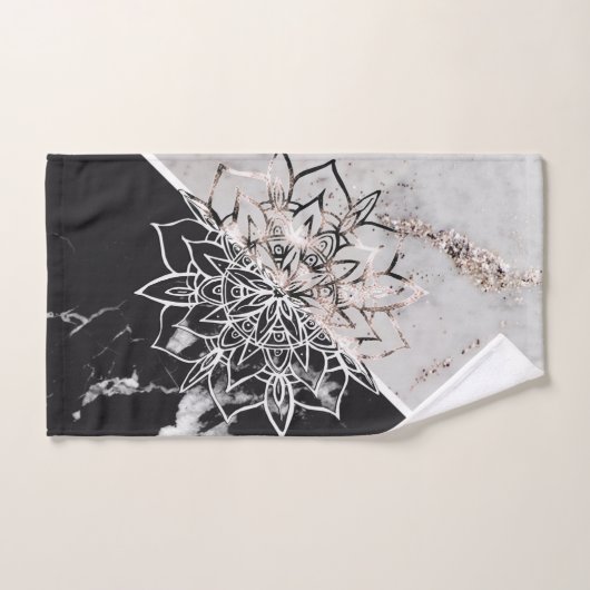 Yin Yang Mandala auf Marmor #1 Badhandtuch Set (Handtuch)
