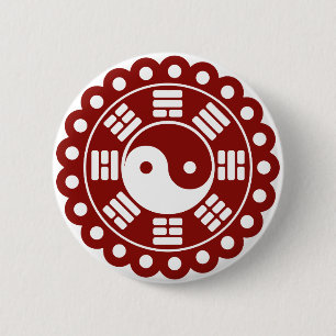 Yin Yang Mandala Button