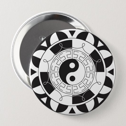 Yin Yang Mandala Button (Vorne & Hinten)