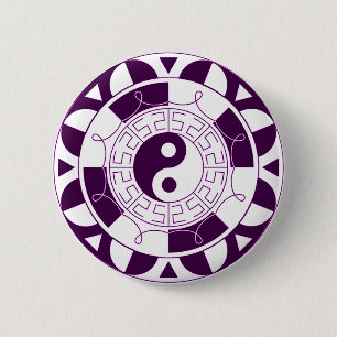 Yin Yang Mandala Button
