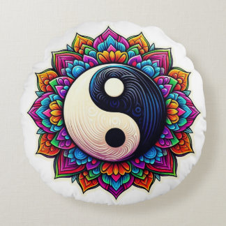 Yin Yang mandala Design Kopfkissen Rundes Kissen