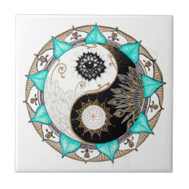 Yin Yang Mandala Fliese