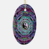 Yin Yang Mandala in den lila Farben Keramikornament (Rechts)