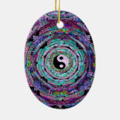 Yin Yang Mandala in den lila Farben Keramikornament (Hinten)