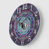Yin Yang Mandala in Purple Colors Große Wanduhr (Winkel)