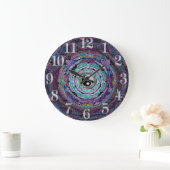 Yin Yang Mandala in Purple Colors Große Wanduhr (Zuhause)