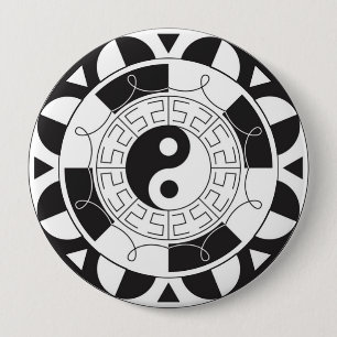 Yin Yang Mandala-Knopf Button